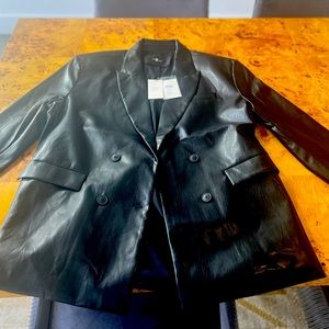 7 for All Mankind Faux Leather Blazer